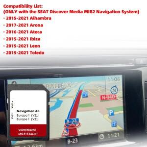 새로운 AS V21 MIB2 SD 네비게이션 카드 Navi Map 좌석 용 GPS 액세서리 Leon Ateca Ibiza Toledo Alhambra