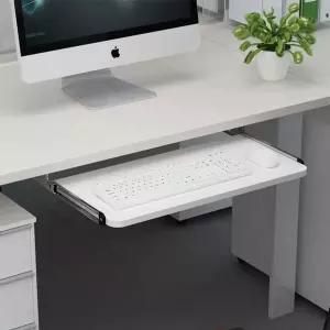 아우얼스룸 11번가 레일 화이트 슬라이딩키보드선반 거치대 레일형 수납 데