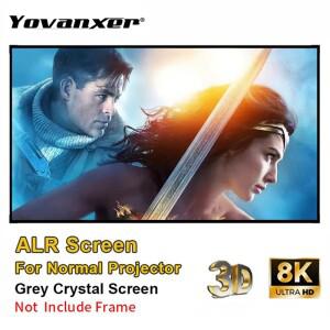 홈시어터용 그레이 크리스탈 프로젝터 프레임리스 스크린 ALR 주변광 차단 84 인치 92 100 120 133