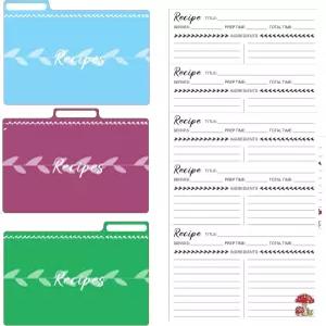 빈티지 버섯 장식이 있는 레시피 카드 100장과 인덱스 카드(디바이더) 세트 따뜻한 집을 위한 선물 새로운