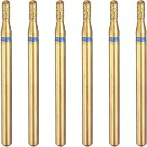 하핑턴 6pcs 120-140 그리츠 다이아몬드 연삭 비트 1.8mm 원통형 볼 헤드 2.35mm 생크 5mm 길이 티타늄