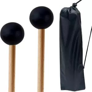빅스녹스 고무벨 드럼 망치 2개 스틱 백이 있는 15인치 글로켄스필 팀파니 타악기 액세서리 스틸 마림바