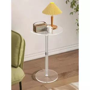 모던 투명 원형 아크릴 이동식 접이식 테이블 데스크 겸용 카페 스툴 소형 커피