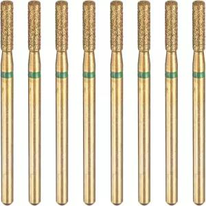 하핑턴 8개 100-120 그리츠 다이아몬드 연삭 비트 2.3mm 실린더 헤드 2.35mm 생크 10mm 길이 티타늄 도금