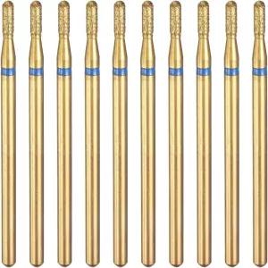 하핑턴 10pcs 120-140 그리츠 다이아몬드 연삭 비트 1.8mm 원통형 볼 헤드 2.35mm 생크 5mm 길이 티타늄