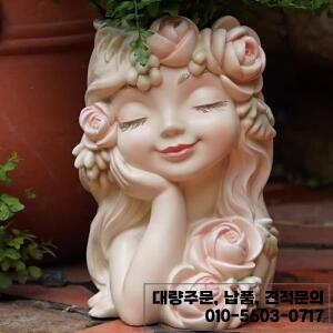 대형 실리콘 몰드 창의적인 요정 화분 다육식물 DIY 제작 레진 콘크리트 홈 데코 도구