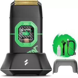 슈퍼렌트 팬스 프로페셔널 포일 면도기 머리 수염 목을 위한 13 000RPM 벡터 모터 전기 타입-C 충전식