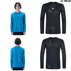 [갤러리아] [MILLET] 뛰어난 통기성 메쉬 자가드 디맥스 남성 라운드 긴팔티(MRVUT070)