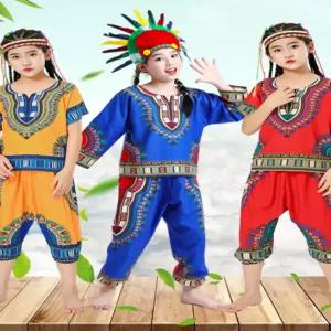어린이 인디언의상 원시 아프리카 공연 100 소품 부족 학예회 학교 의상 어린이날의상
