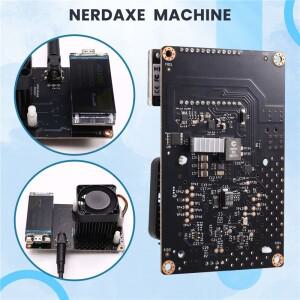 Nerdaxe Bitaxe 500GhS 솔로 로터리 BTC 마이너 BM1366 ASIC 칩 영국 플러그