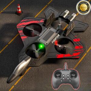 리모컨 전투기 어린이용 비행 헬리콥터 RC 취미 제트기 2.4G 스턴트 폼 장난감 드론 조명 포함