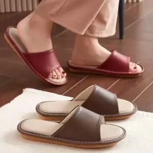 남성 여성 사계절 거실화 실내화 가죽 린넨 슬리퍼_24759660