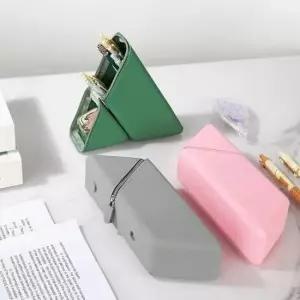 [JED] 사무용 화장품 책상정리 겸용 파우치 펜꽂이 멀티 학생용 필통 실리콘 스탠딩