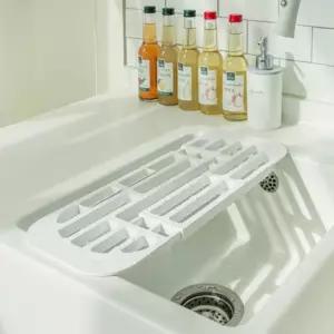 싱크대 식기 설거지 길이조절 물빠짐 그릇 정리대 종류택1 흰색
