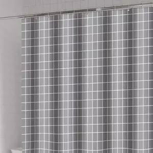 모던 체크 패턴 욕실 불투명 샤워 가림막 칸막이 커튼 화장실