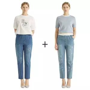 [NS홈쇼핑]라라쎄 스타플라워 데님팬츠 2종[35790648]