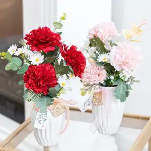 아트박스/플라워트리 카네이션 조화 화병 생화같은 인테리어 set 22x32cm