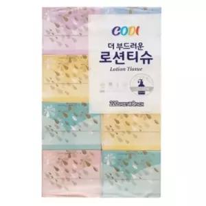 깨끗한나라 코디 더 부드러운 로션 미용티슈 220매 x8입 497535