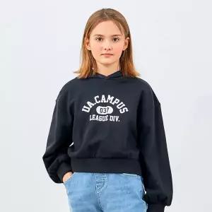 [롯데백화점]유솔 쭈리 블랙 후드 맨투맨 ULMH24S51