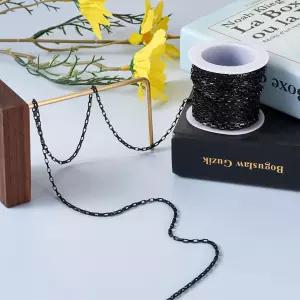 판다홀 16.4피트 스테인리스 스틸 직사각형 주얼리 케이블 체인 4x2x1mm 용접되지 않은 베네타인 박스 DIY