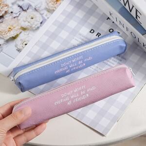 미니 소형 펜 가방 두꺼운 캔버스 휴대용 문구류 정리함 다기능 소형 필통 범용