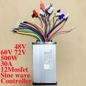 48V 60V 72V 500w 사인파 컨트롤러 전기 자전거 바이크 오토바이 스쿠터 용 3 모드 12MOS 튜브 최대 전류 3
