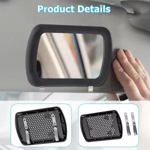 TNAIYH 차량용 선바이저 화장 거울 클립형 햇빛 가리개 여성 및 소녀를 위한 HD 자동차 내부 SUV RV 트럭용