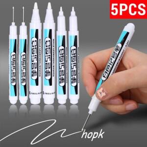 5-1PCS 흰색 마커 펜 유성 방수 영구 페인트 젤 연필 타이어 노트북 유리 그림 0.7mm 1mm 2.5mm