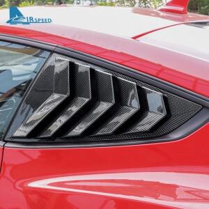 포드 머스탱 S650 GT 2024 자동차 후면 루버 창 광택 블랙 탄소 섬유 패턴 ABS 미러 셔터 커버 액세서리