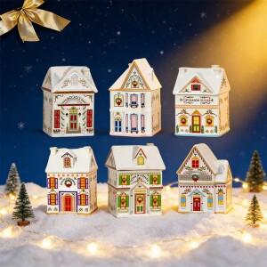 크리스마스  마을 장식 미니 소형 진저브레드 하우스 병 축제 향신료 주방 양초