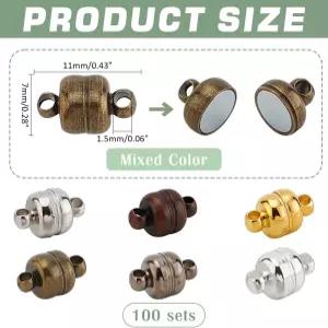 PH PandaHall 100 세트 마그네틱 클래스프 혼합 색상 목걸이 팔찌 타원 황동 자석 변환기 주얼리 걸쇠