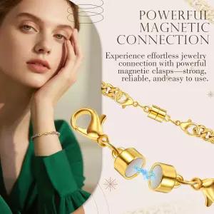 8팩 마그네틱 목걸이 걸쇠 및 이중 랍스터 18K 골드 실버 도금 황동 주얼리 변환기 팔찌 발찌 체인 골드에