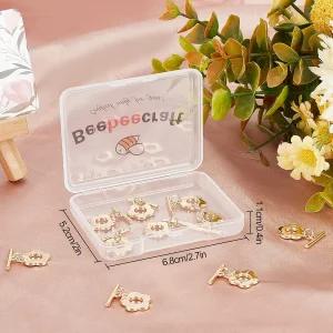 비크래프트 10 세트 18K 골드 도금 토글 주얼리 클랩스 커넥터 플라워 T 바 목걸이 팔찌 귀걸이 제작용