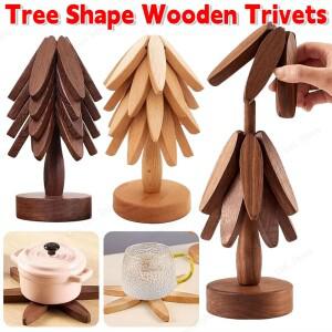 요리 나무 받침대 장식용 크리스마스 트리 모양 주방용 냄비와 팬용 8인치 내열성