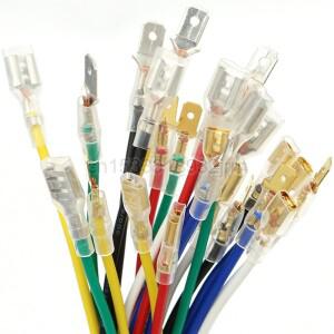 암수 스페이드 퀵 스플라이스 크림프 터미널 주석 도금 케이블 하네스 레드 블랙 10AWG 와이어 16cm 2.8mm