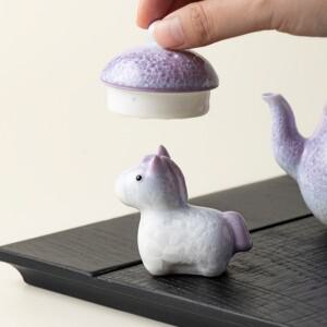 가마변화한 결정질 유약 그라데이션 귀여운 조랑말 차 애완동물 장식품 예식 도구 말의 해 선물