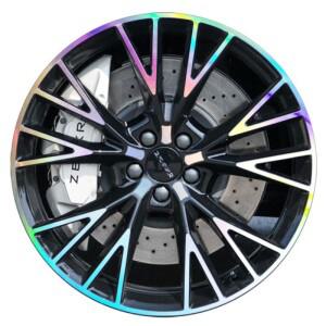 지커 X 18/19/20인치 4개 휠 허브 스티커 블랙 림 장식 방수 자동차 스크래치 커버