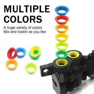 4개입 자전거 피스톤 브레이크 링 클램프 컬러풀 플라스틱 장식 MT5/MT7 시리즈 캘리퍼 액세서리