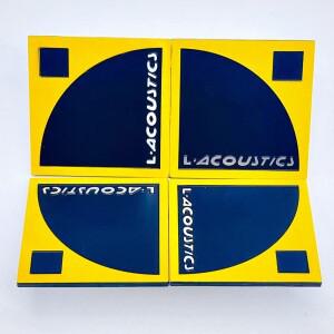 L. 어쿠스틱 로고 오디오 상표 LA 리니어 어레이 스피커 라벨 알루미늄 명판 스티커 La KARAII db