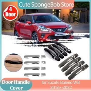 스즈키 발레노 WB 자동차 핸들 커버 ABS 탄소 섬유 블랙 문짝 스티커  스트립 캡 장식 액세서리 2016 ~ 202