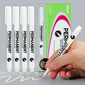 1/12Pcs 유성 화이트 마커 펜 낙서 방수 영구 젤 연필 타이어 페인팅 노트북 트레드 환경 친화적인