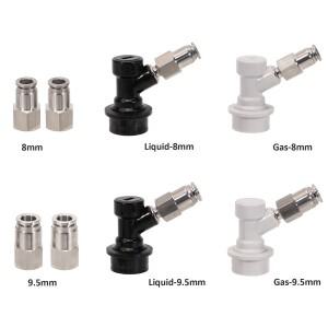 올스테인리스 스틸 8/9.5mm 푸시인 FFL 액체 가스  락 디스커넥트 내구성 있는 홈브루 케깅 수제 맥주용