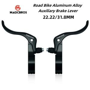 MAGICBROS 자전거 브레이크 레버 22.2/31.8mm MTB/로드/픽시 인체공학적 듀얼 컨트롤 핸들바 액세서리