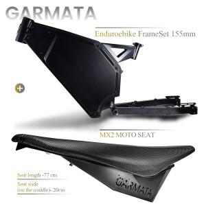 Enduro 세트 Ebike 프레임 + MX2 MOTO SEAT DIY 전자 자전거 전기 155mm 스틸 스테인레스 홀더