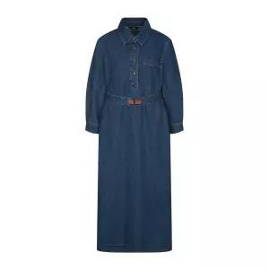 더레노마 카라넥 롱 데님 원피스-R2H12DOP810