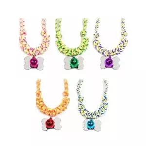 문펫 반려동물 매듭 방울 인식표 목걸이