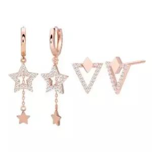 골드핀귀걸이 Gold-pin 큐빅 원터치링 로즈골드 귀걸이 14K