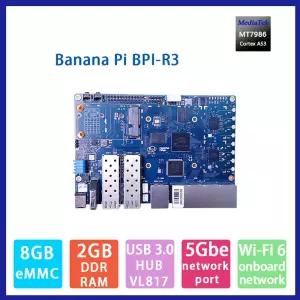 바나나 파이 BPI R3 라우터 보드 MediaTek MT7986 쿼드 코어 암 A53 + MT7531A 칩 디자인 2G DDR RAM 8G
