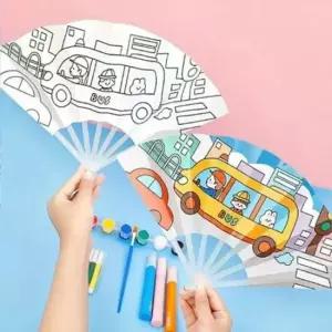 어린이집부채만들기 도안 접이식 종이부채 (2개세트)