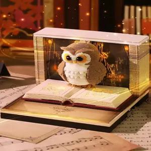 입체달력 2026 한장씩 뜯는 신비한 부엉이 정교한 무드등 LED 조명